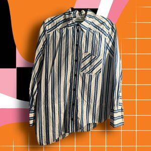 GANNI Blue Stripe Poplin Button Down EU 38 (US 8 / Medium)